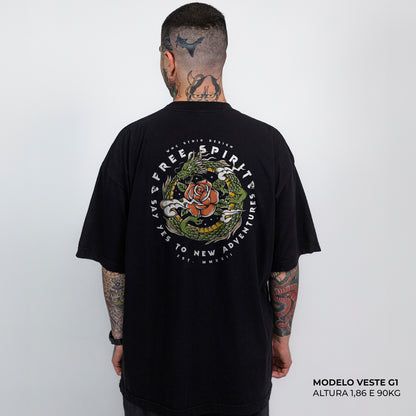 Camiseta Oversized Free Spirit Preto