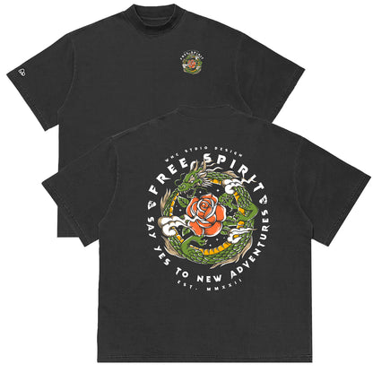 Camiseta Oversized Free Spirit Cinza