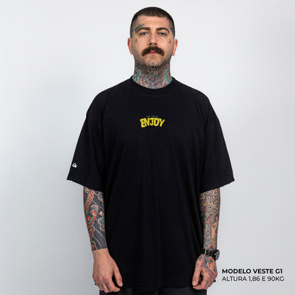Camiseta Oversized Slow Down & Enjoy Preto
