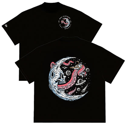 Camiseta Oversized Skull Moon Preto