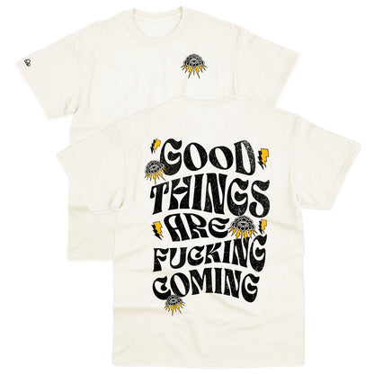 Camiseta Basic WNC Good Things Are Fucking Coming Off White