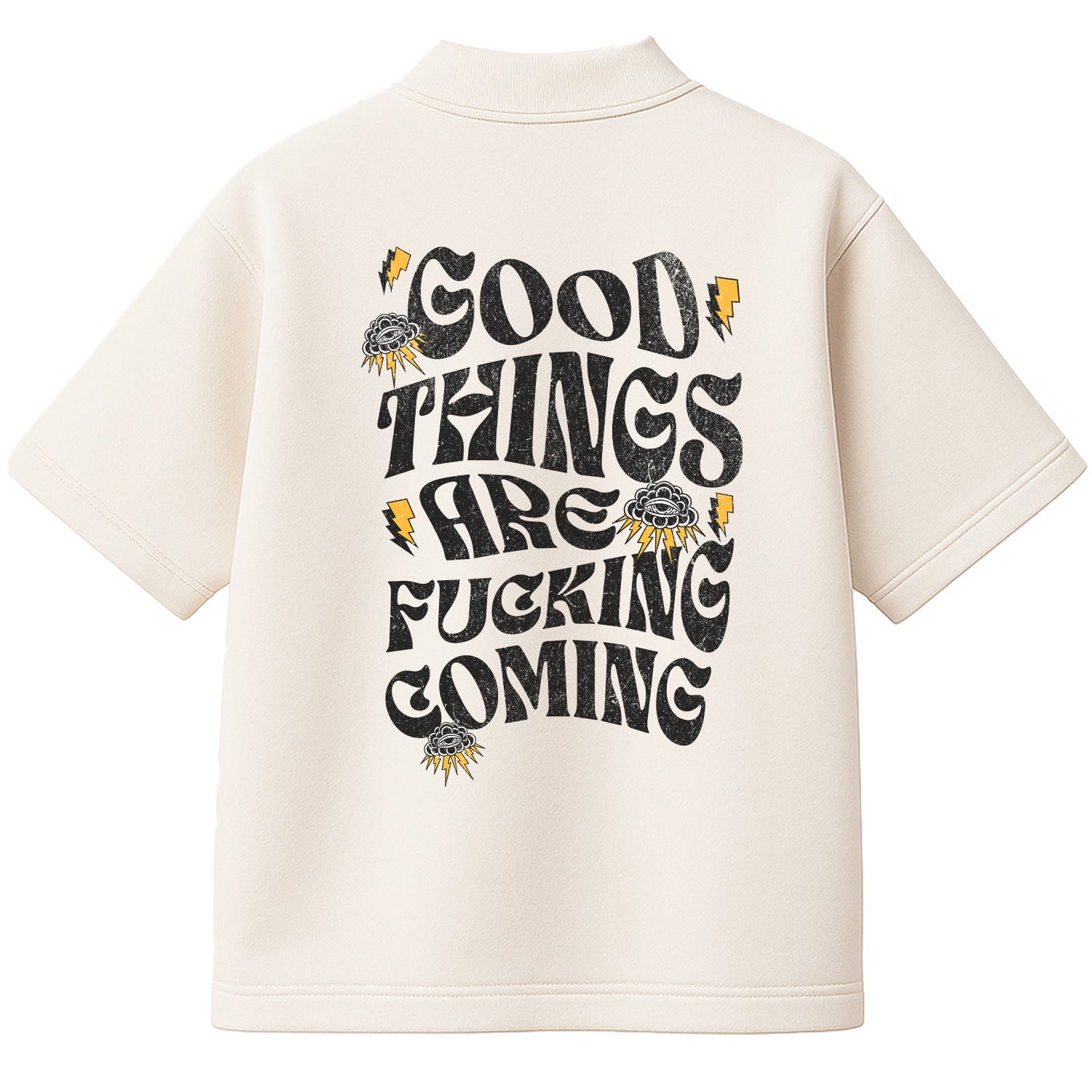 Camiseta Oversized Heavy Good Things Are Fucking Off White