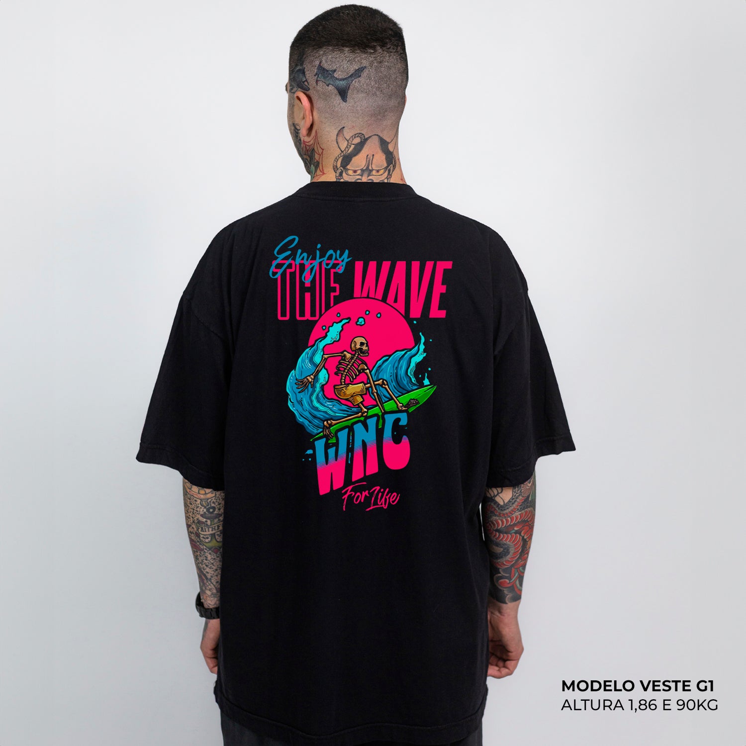 Camiseta Oversized For Life Preta
