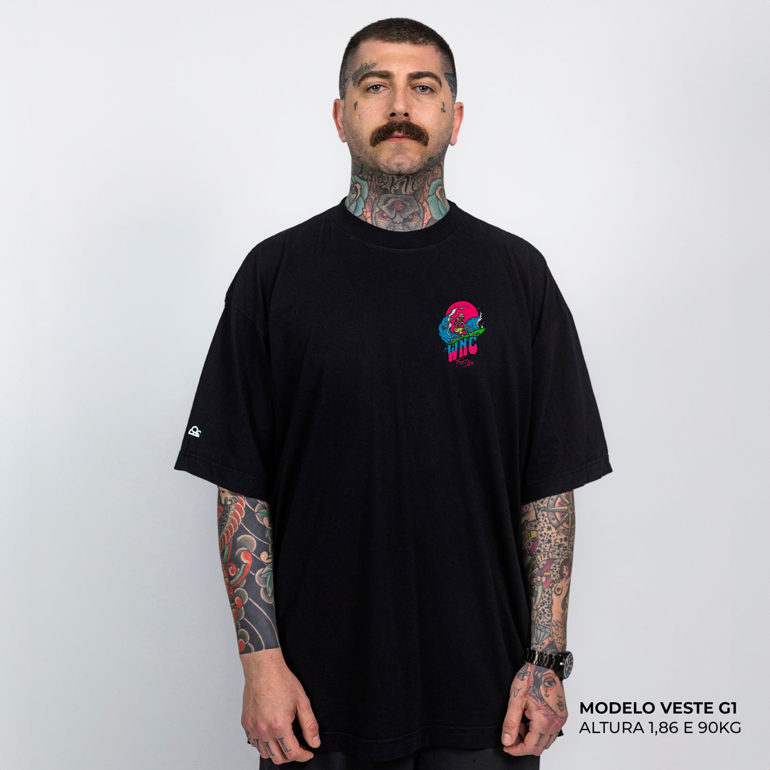 Camiseta Oversized For Life Preta