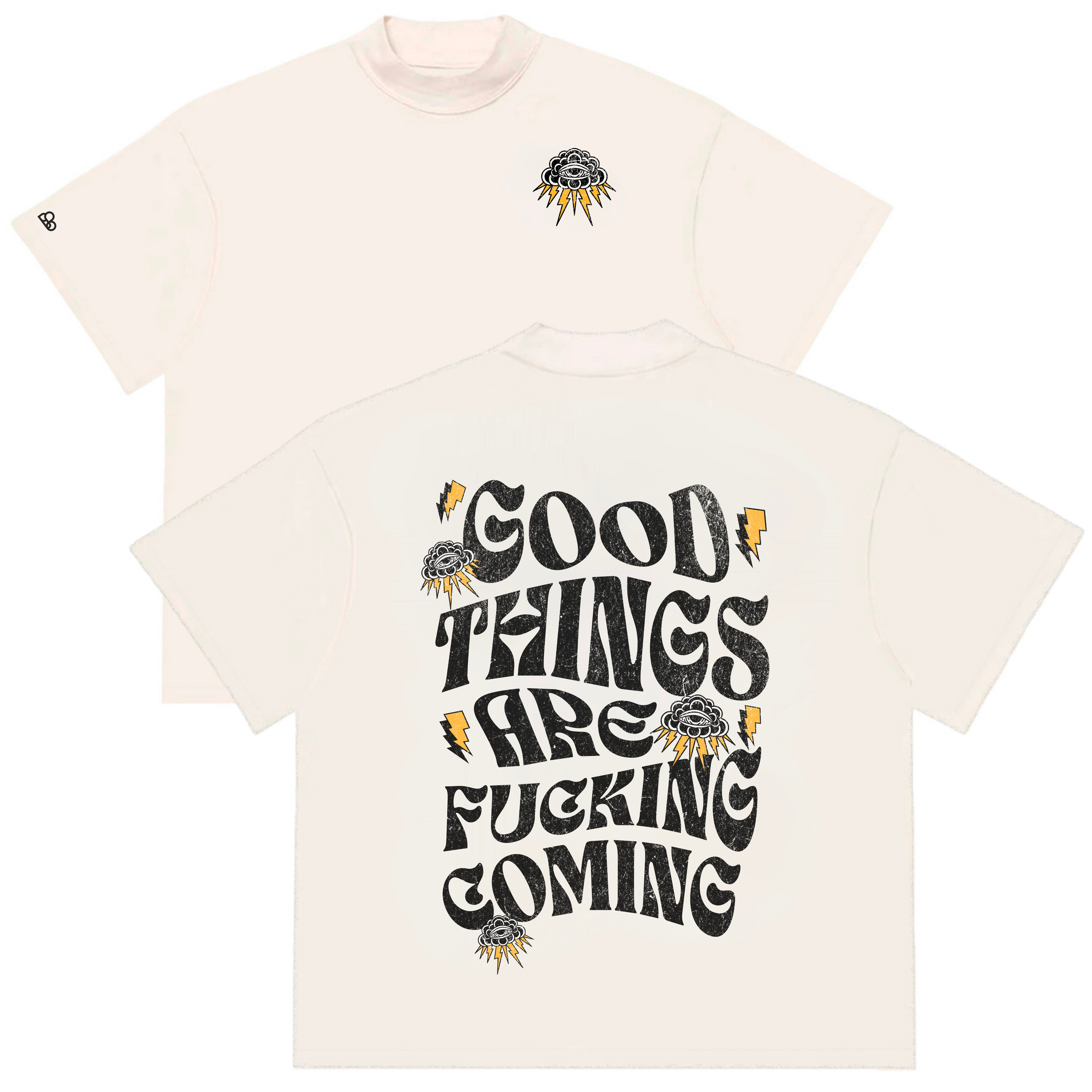 Camiseta Oversized Good Things Are Fucking Coming Off White