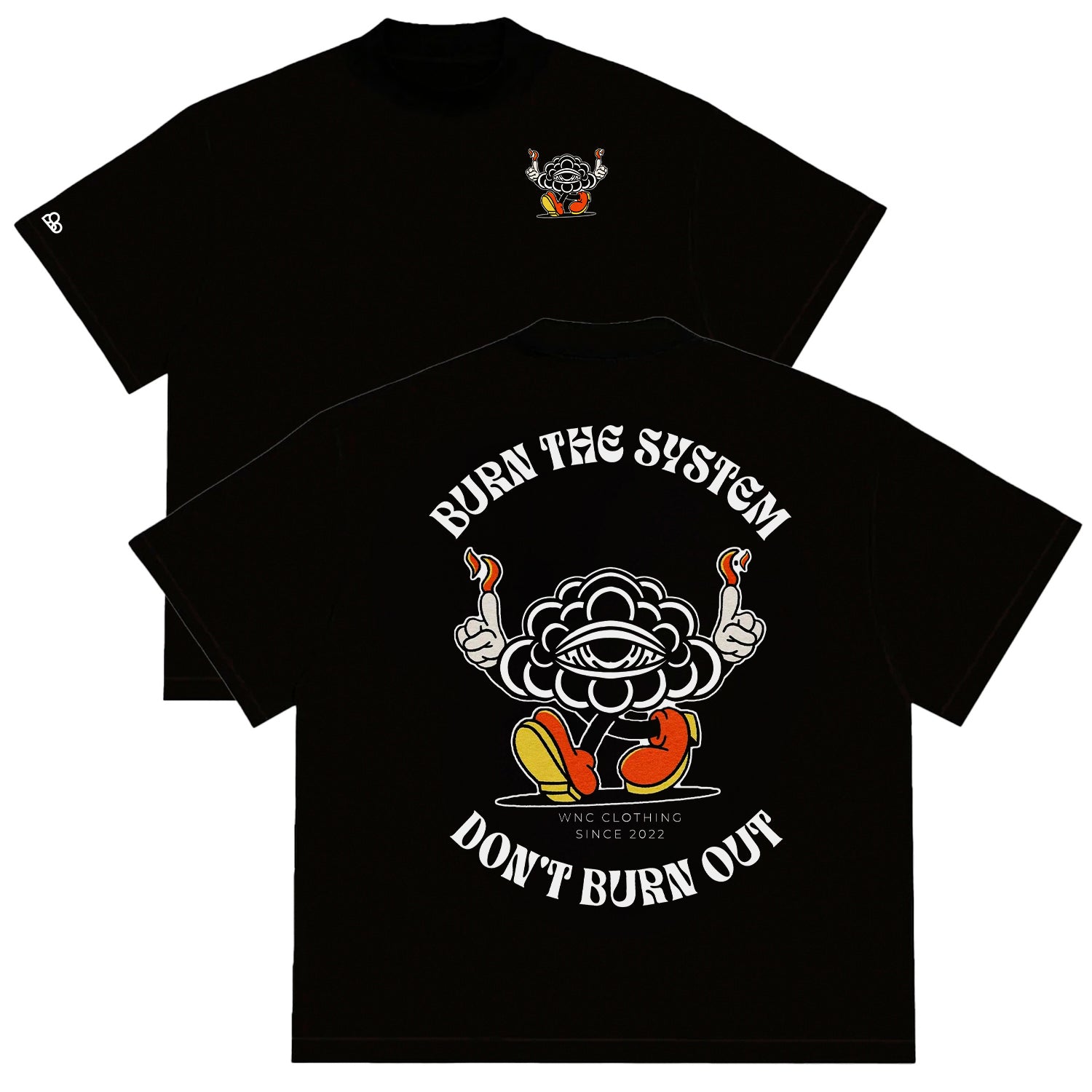 Camiseta Oversized Burning Cloud Preta