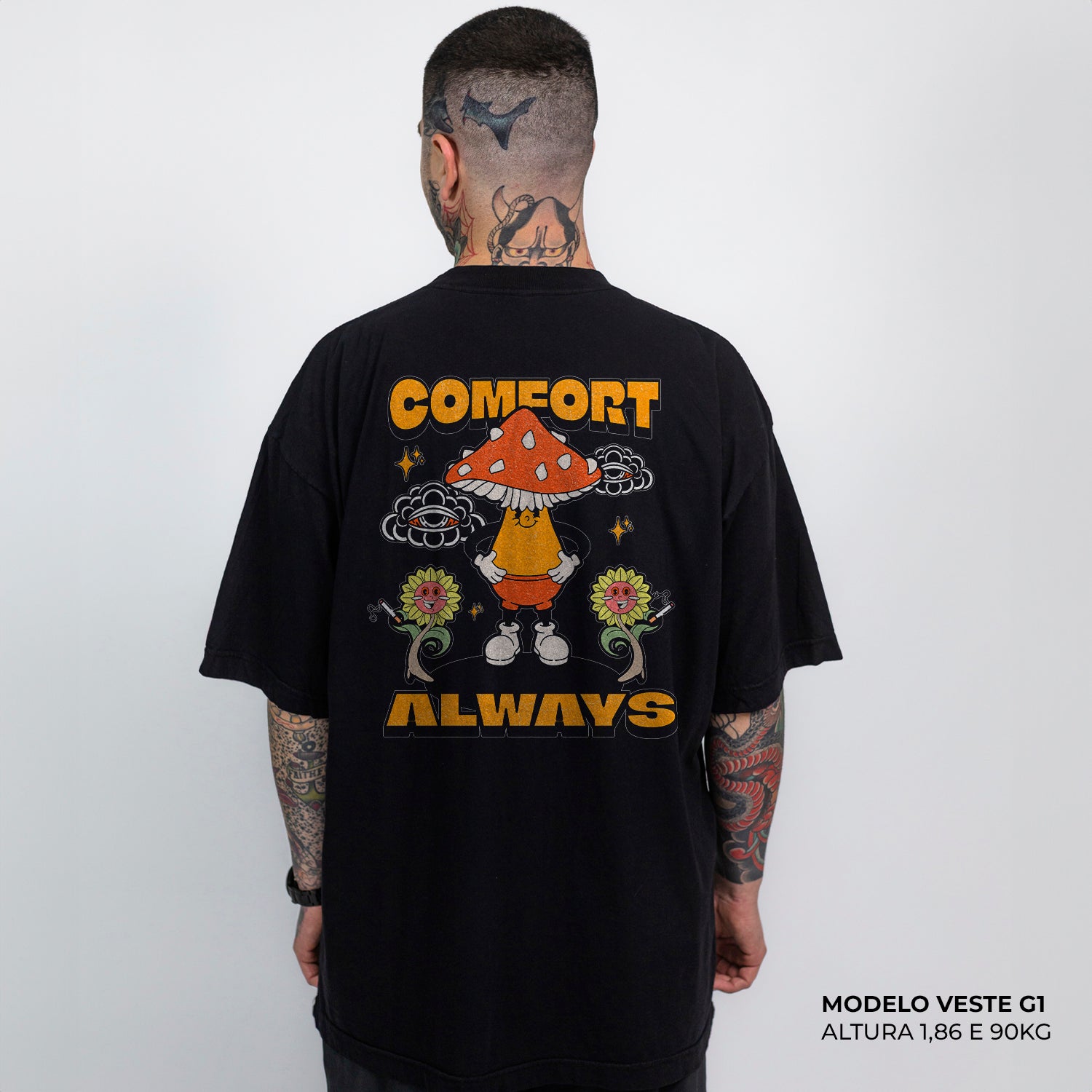 Camiseta Oversized Comfort Always Preto