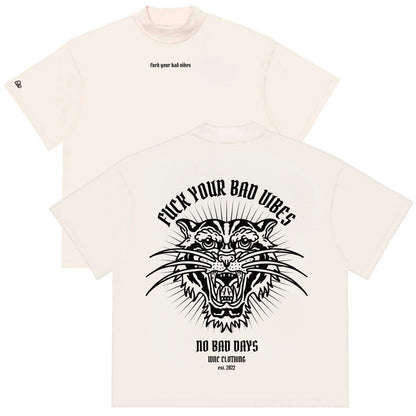 Camiseta Oversized Fuck Your Bad Vibes Off White