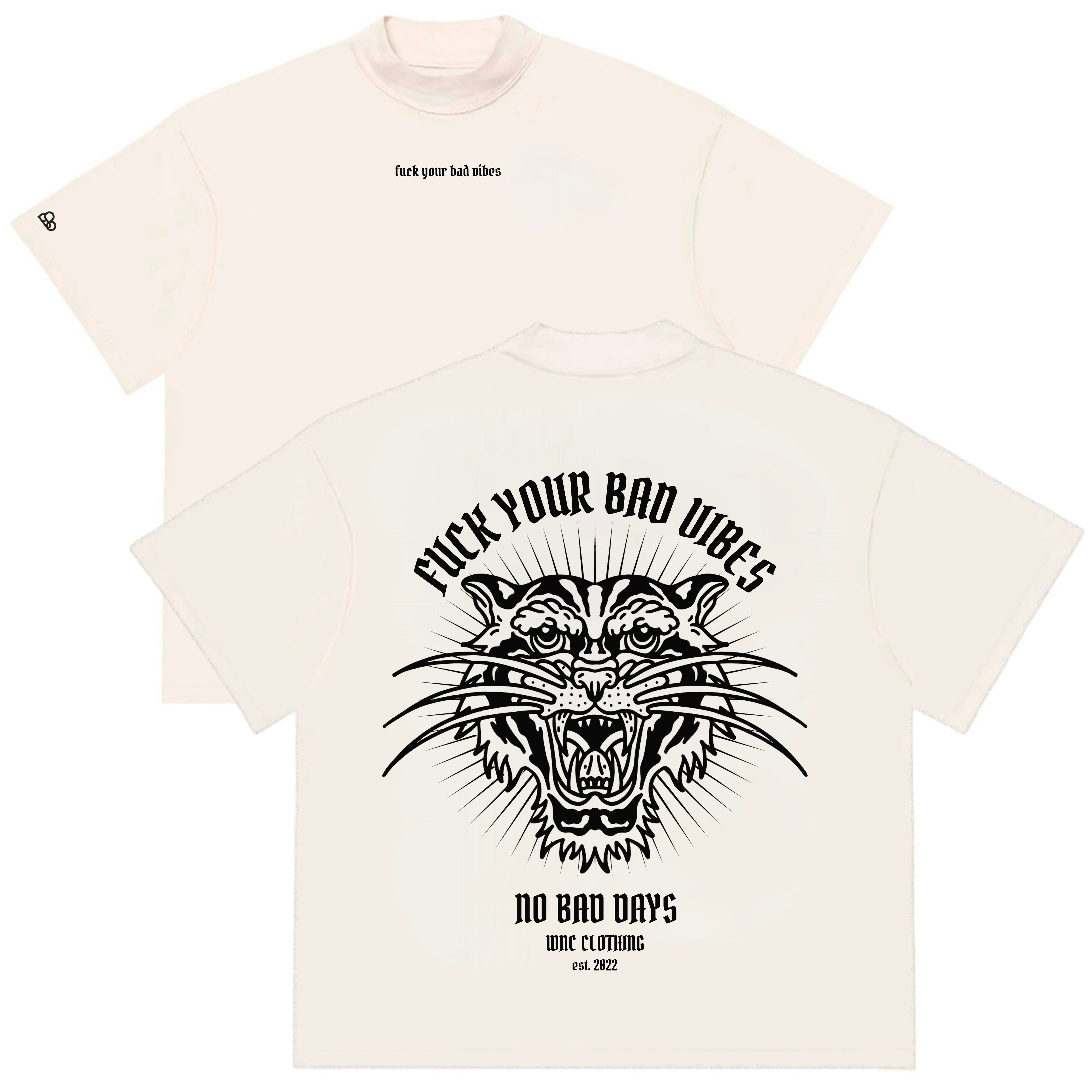 Camiseta Oversized Fuck Your Bad Vibes Off White