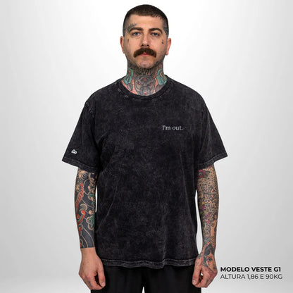 Camiseta Basic I'm Out Preto Estonado