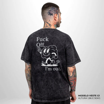 Camiseta Basic I'm Out Preto Estonado