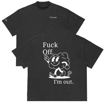 Camiseta Oversized I'm Out Cinza