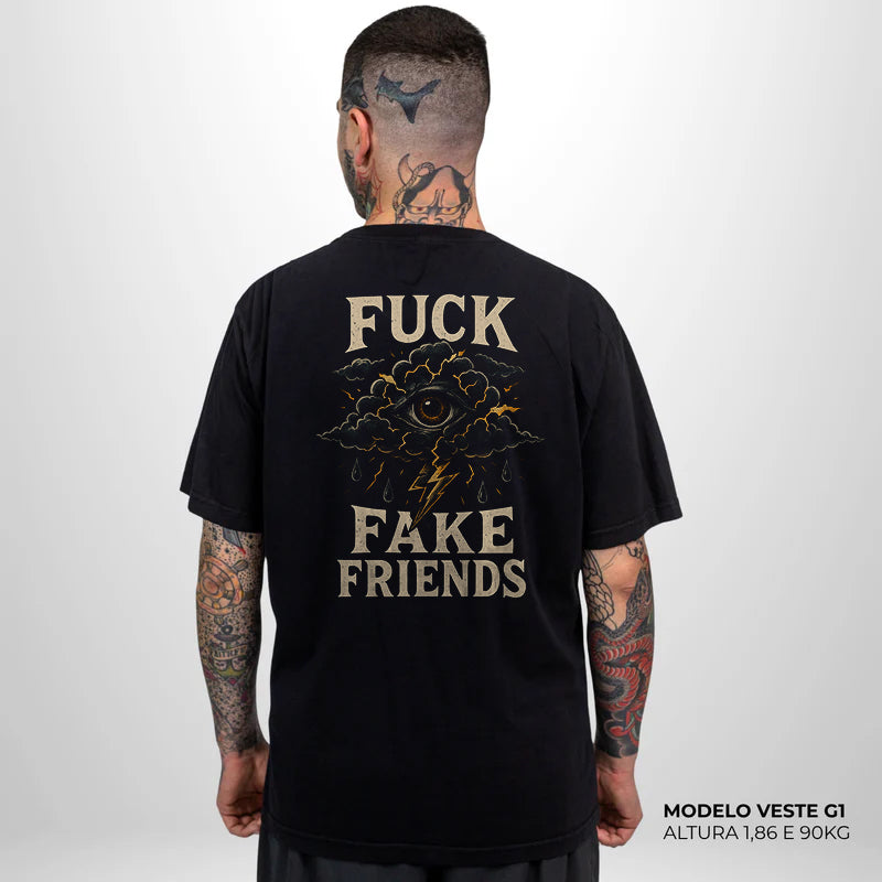 Camiseta Basic Fuck Fake Friends Preto