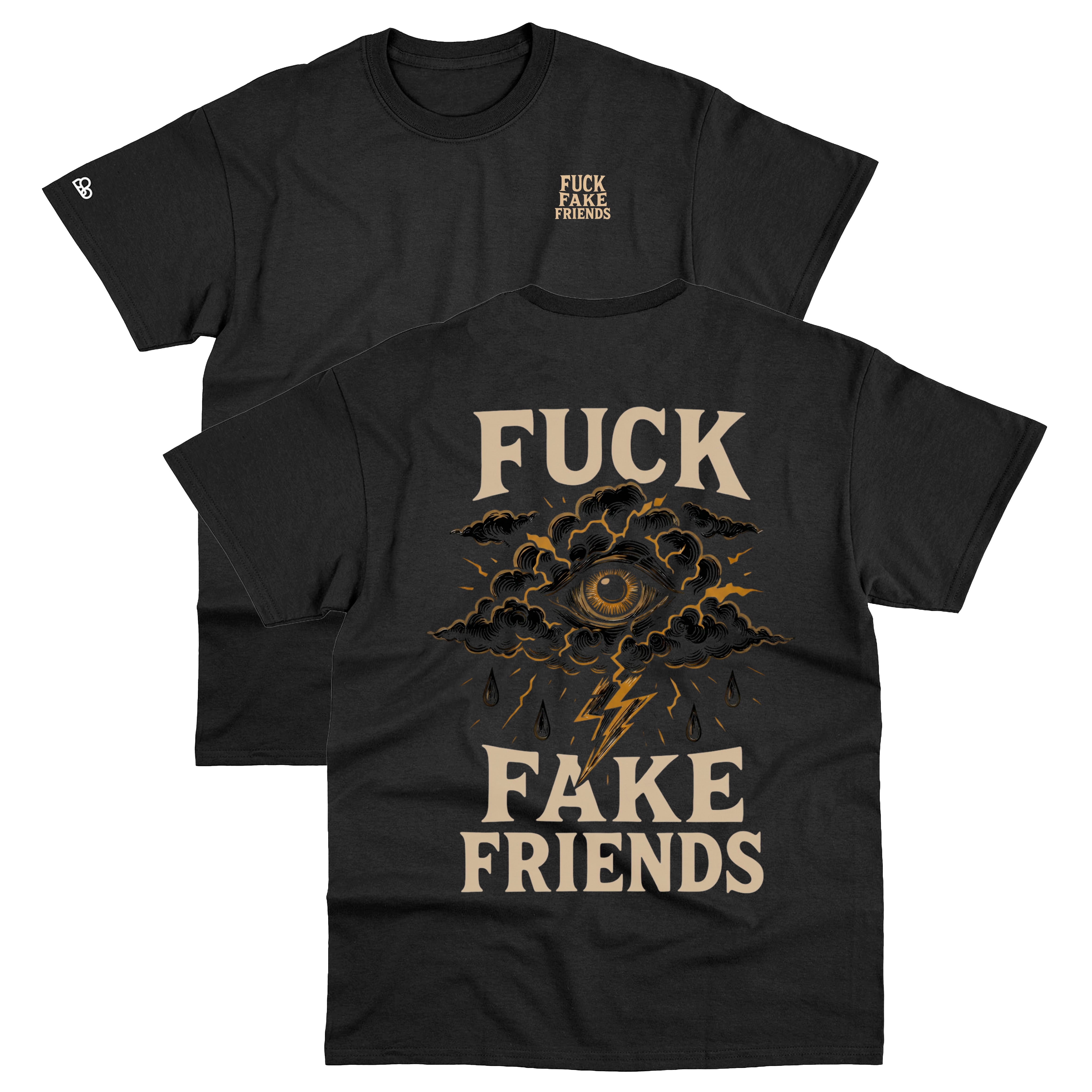 Camiseta Basic Fuck Fake Friends Preto