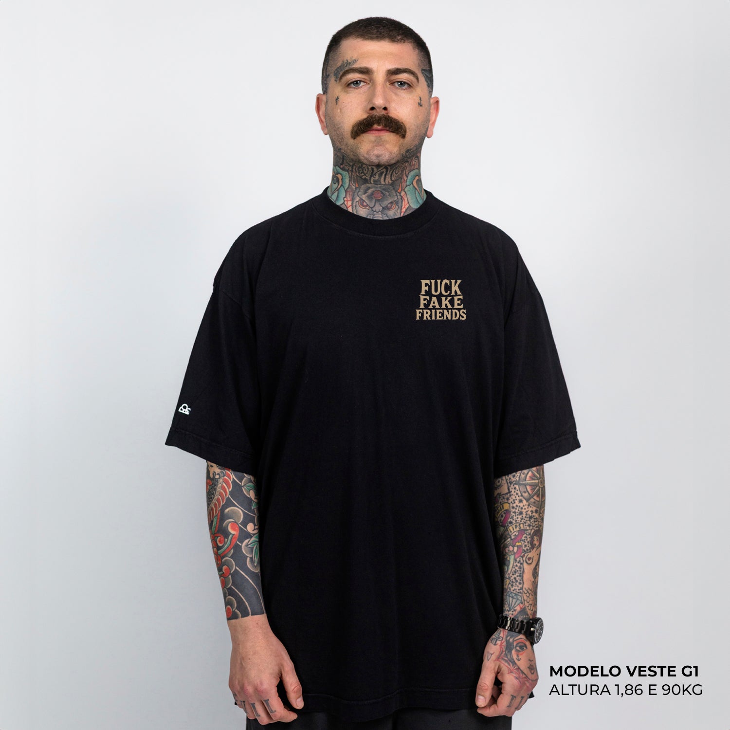 Camiseta Oversized Fuck Fake Friends Preta – WNC Store