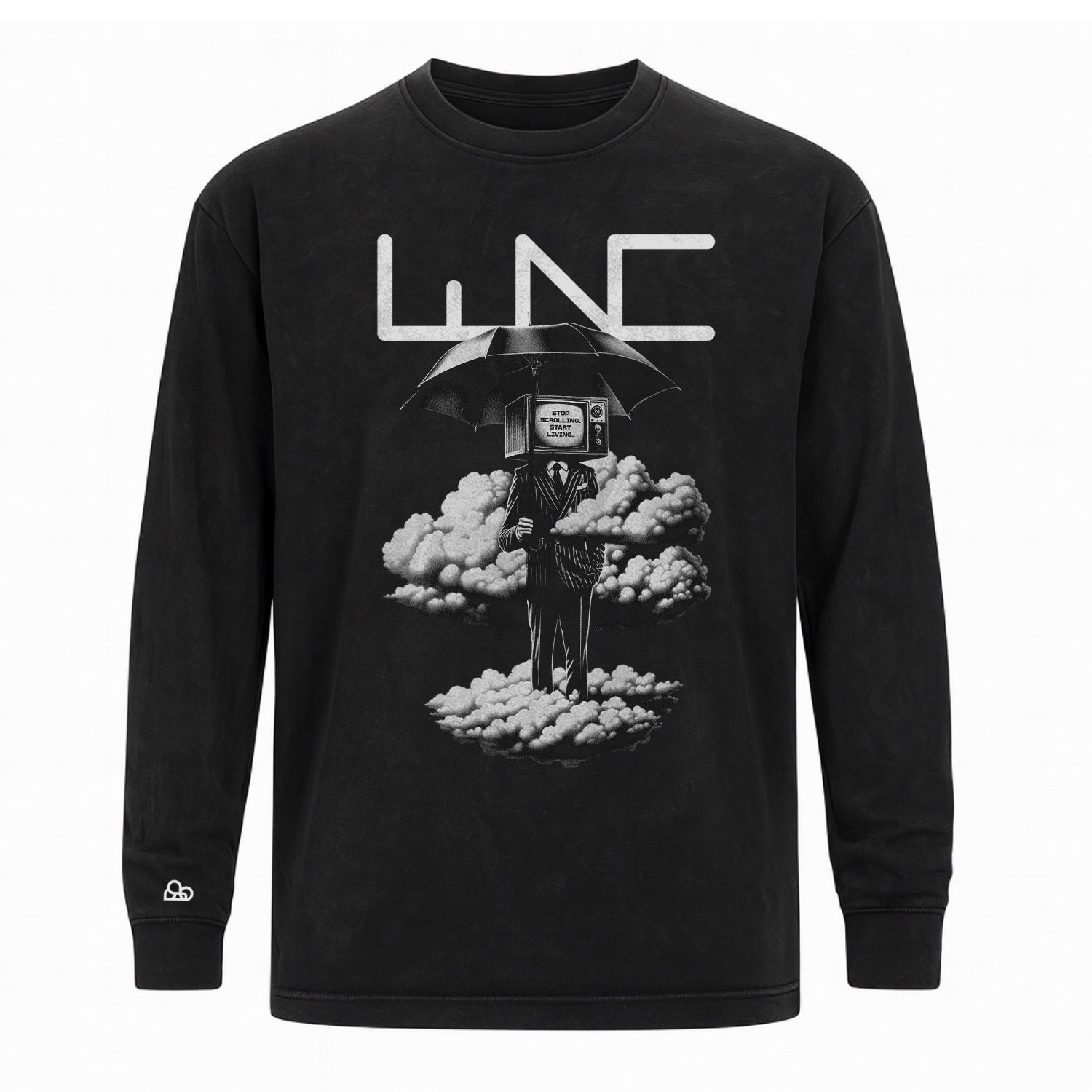 Camiseta Manga Longa Oversized Dreamy Preto Vintage