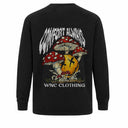 Camiseta Manga Longa Oversized Smile Preto Vintage
