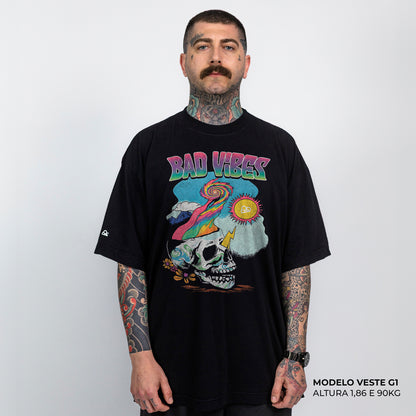Camiseta Oversized Bad Vibes Preto