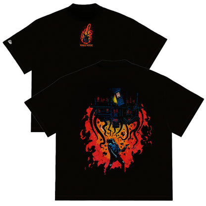 Camiseta Oversized Stranger Things Eddie Munson Preto