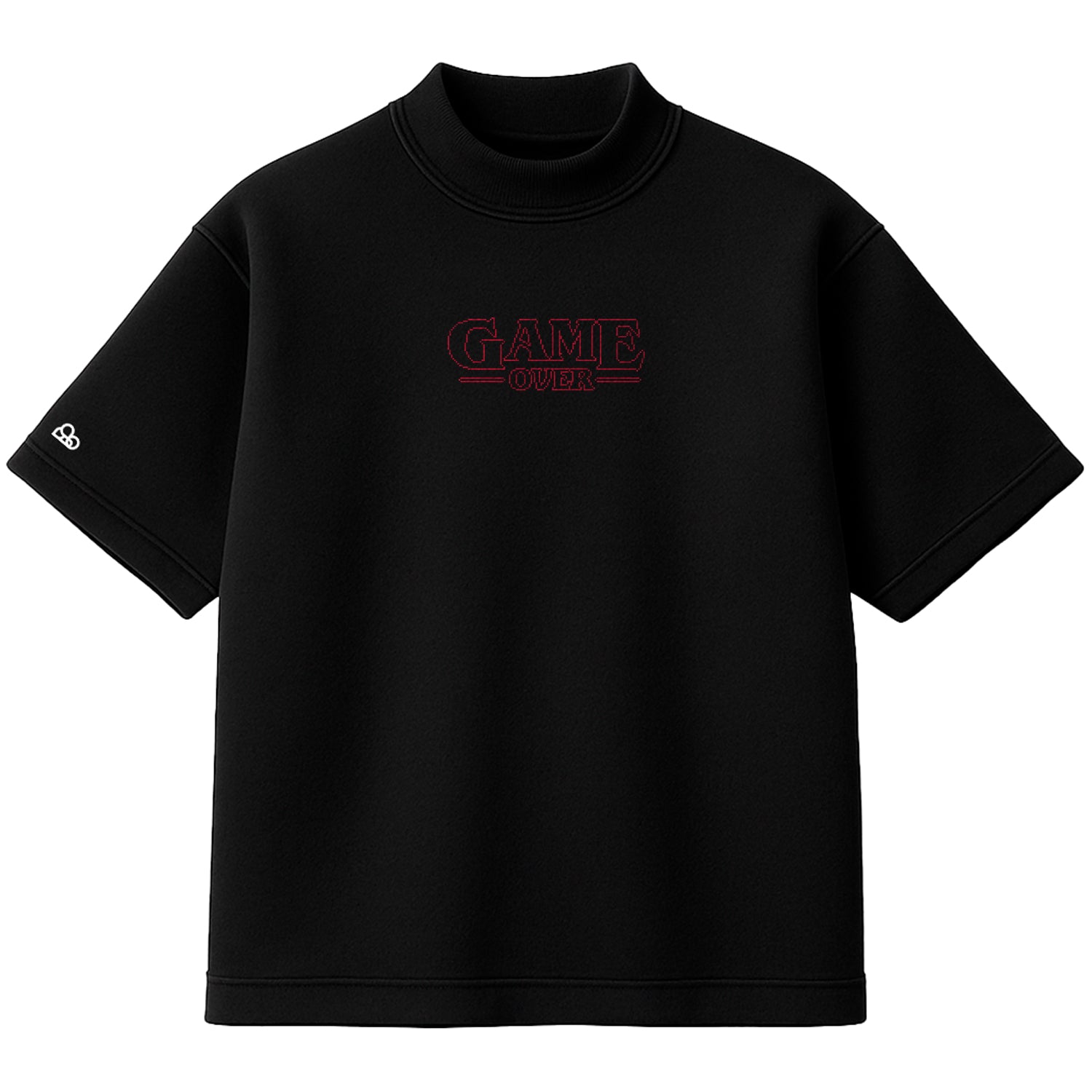 Camiseta Heavy Stranger Things Game Over Algodão Encorpado Preto