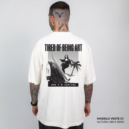 Camiseta Oversized Monalisa Surfing Off White
