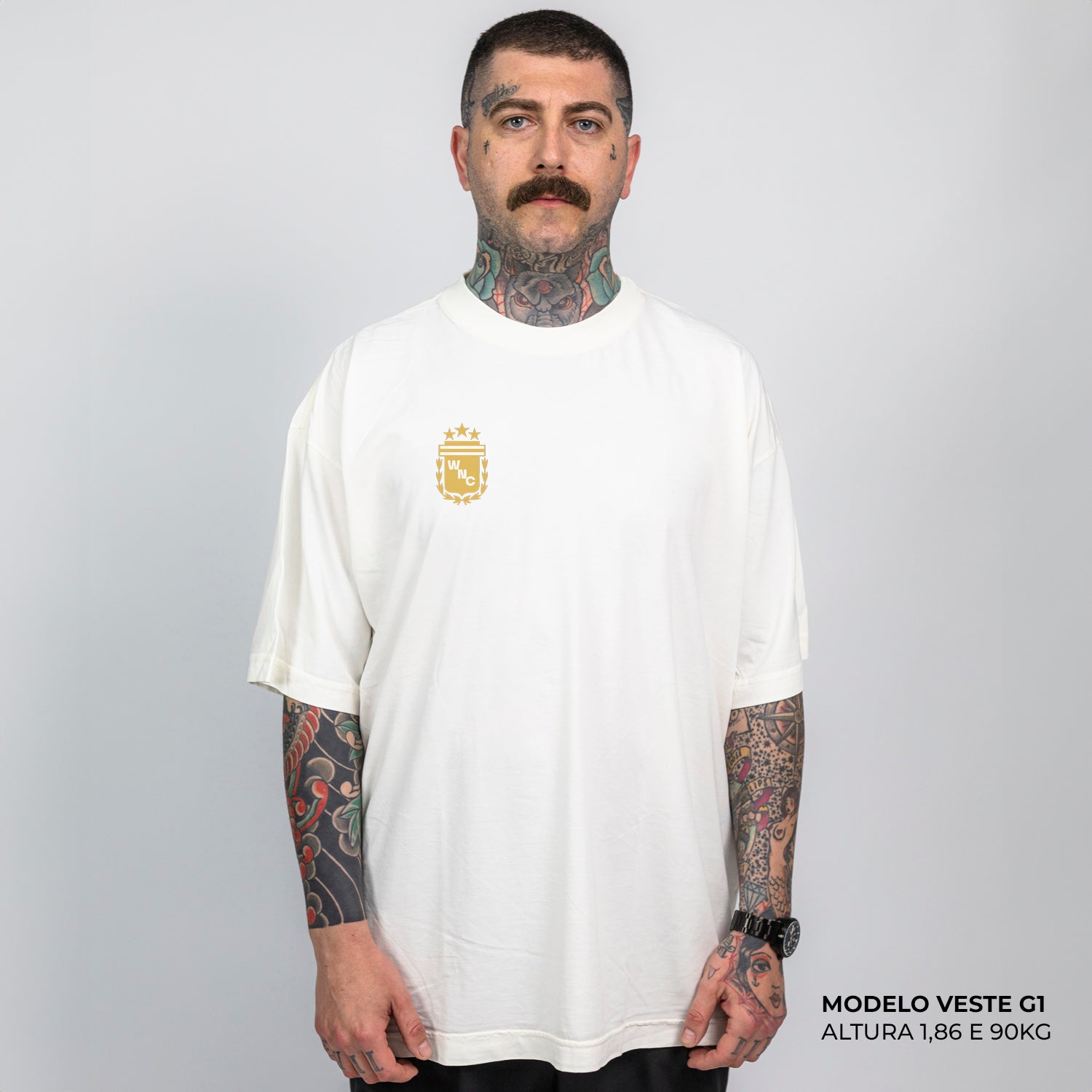 Camiseta Oversized Messi 10 Argentina Off White