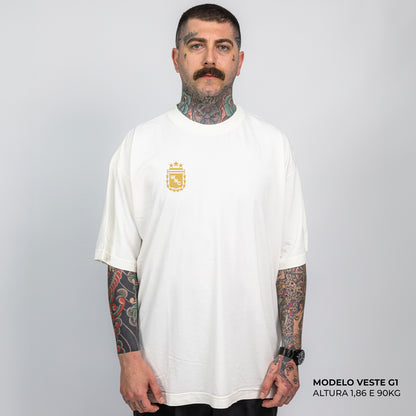 Camiseta Oversized Messi 10 Argentina Off White