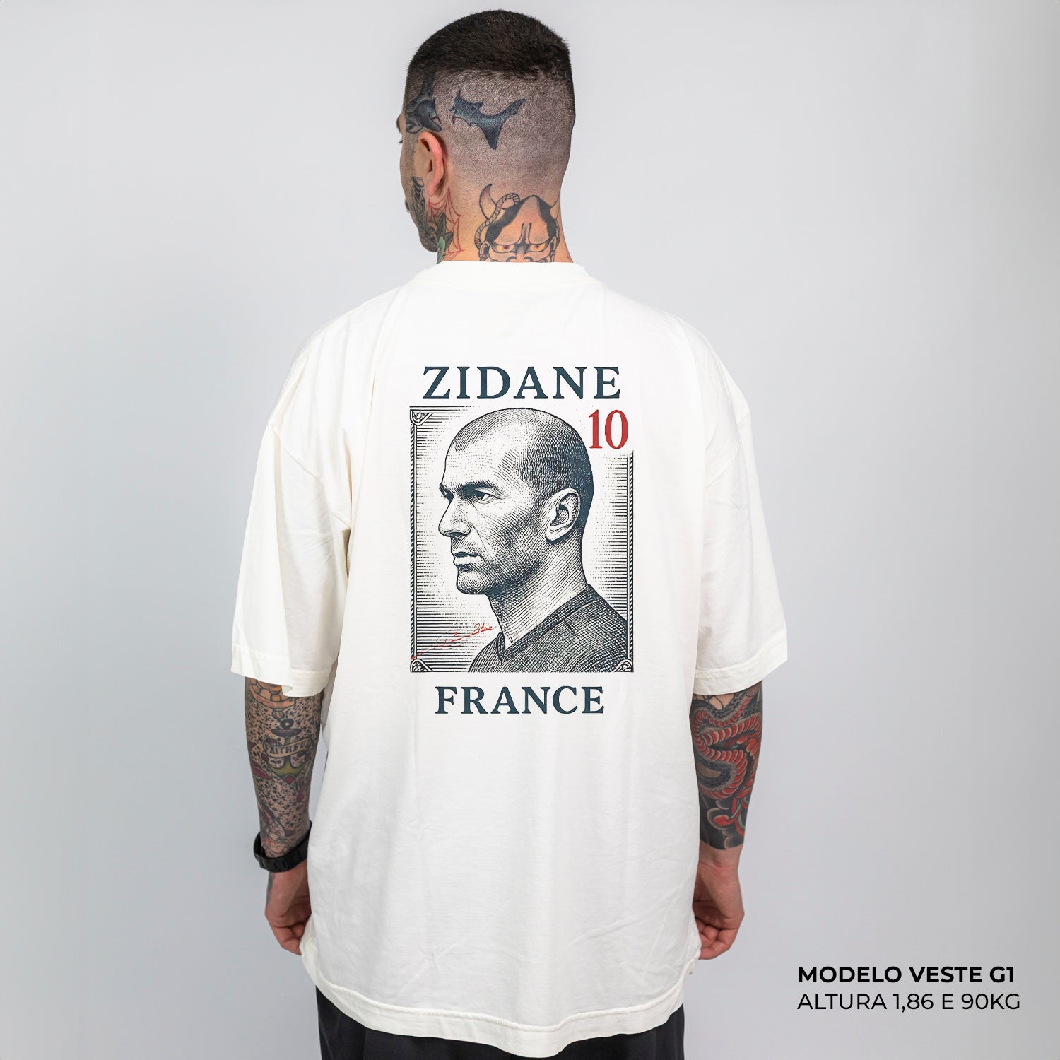 Camiseta Oversized Zidane 10 France Off White