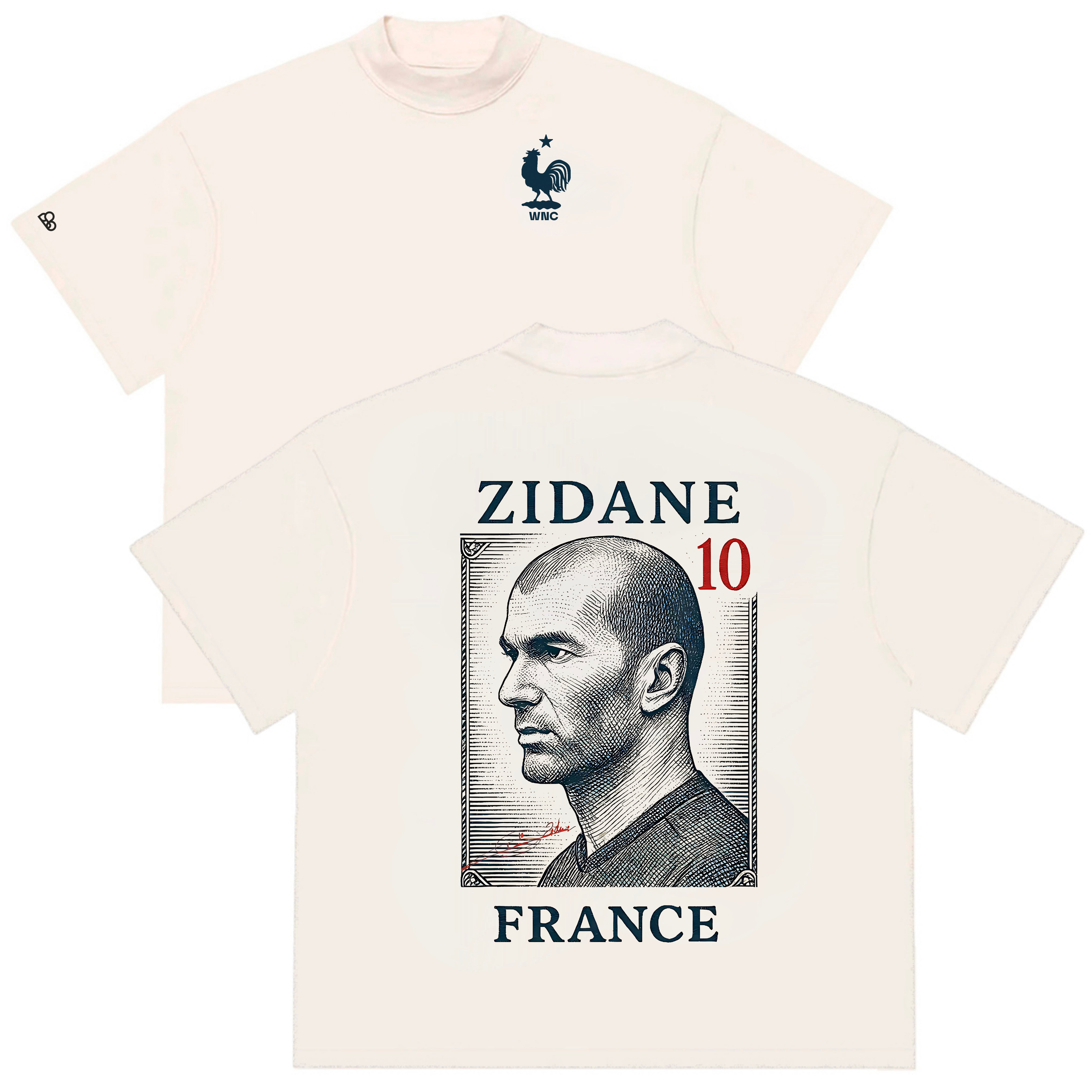 Camiseta Oversized Zidane 10 France Off White