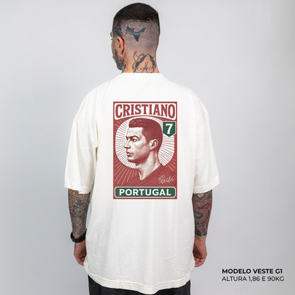Camiseta Oversized Cristiano 7 Portugal Off White