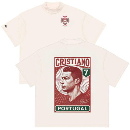 Camiseta Oversized Cristiano 7 Portugal Off White