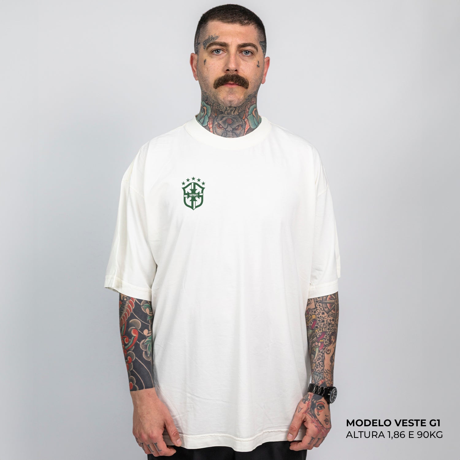 Camiseta Oversized Ronaldo 9 Brasil Off White