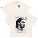 Camiseta Oversized Ronaldinho 10 Brasil Off White