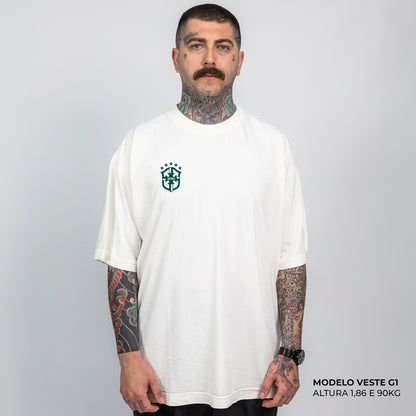 Camiseta Oversized Pele 10 Brasil Off White