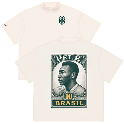 Camiseta Oversized Pele 10 Brasil Off White