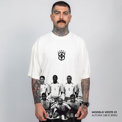 Camiseta Oversized Seleção Penta 2002 Off White