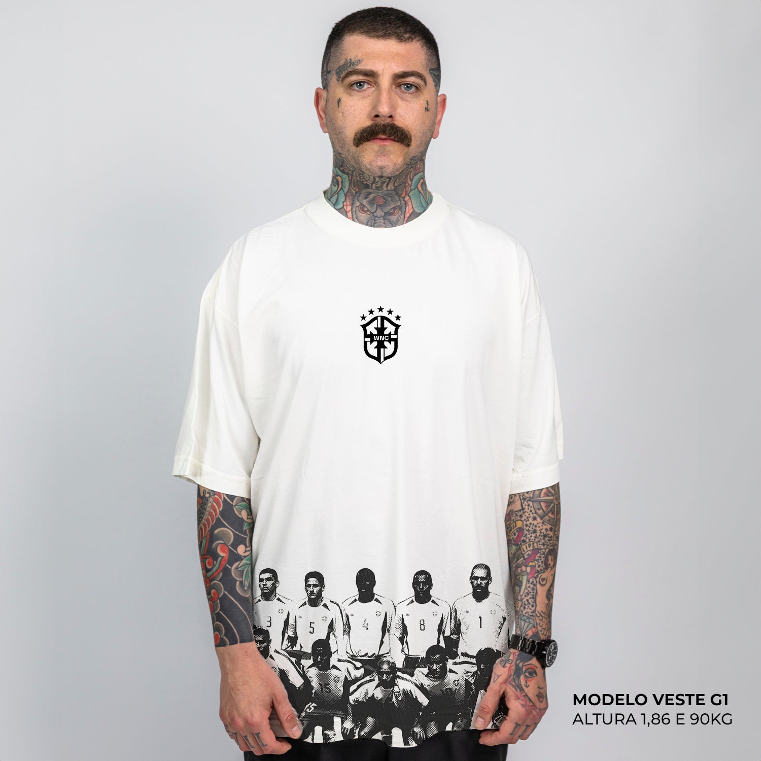 Camiseta Oversized Seleção Penta 2002 Off White