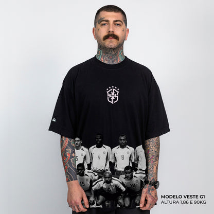 Camiseta Oversized Seleção Penta 2002 Preta
