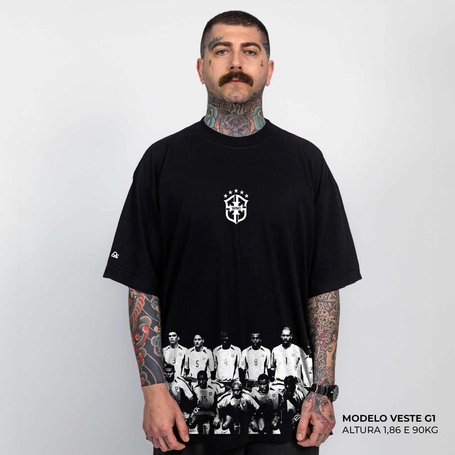 Camiseta Oversized Seleção Penta 2002 Preta