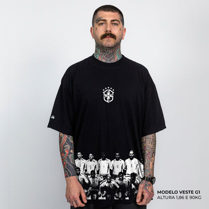 Camiseta Oversized Seleção Penta 2002 Preta