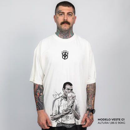 Camiseta Oversized Cafu 2 Brasil Off White