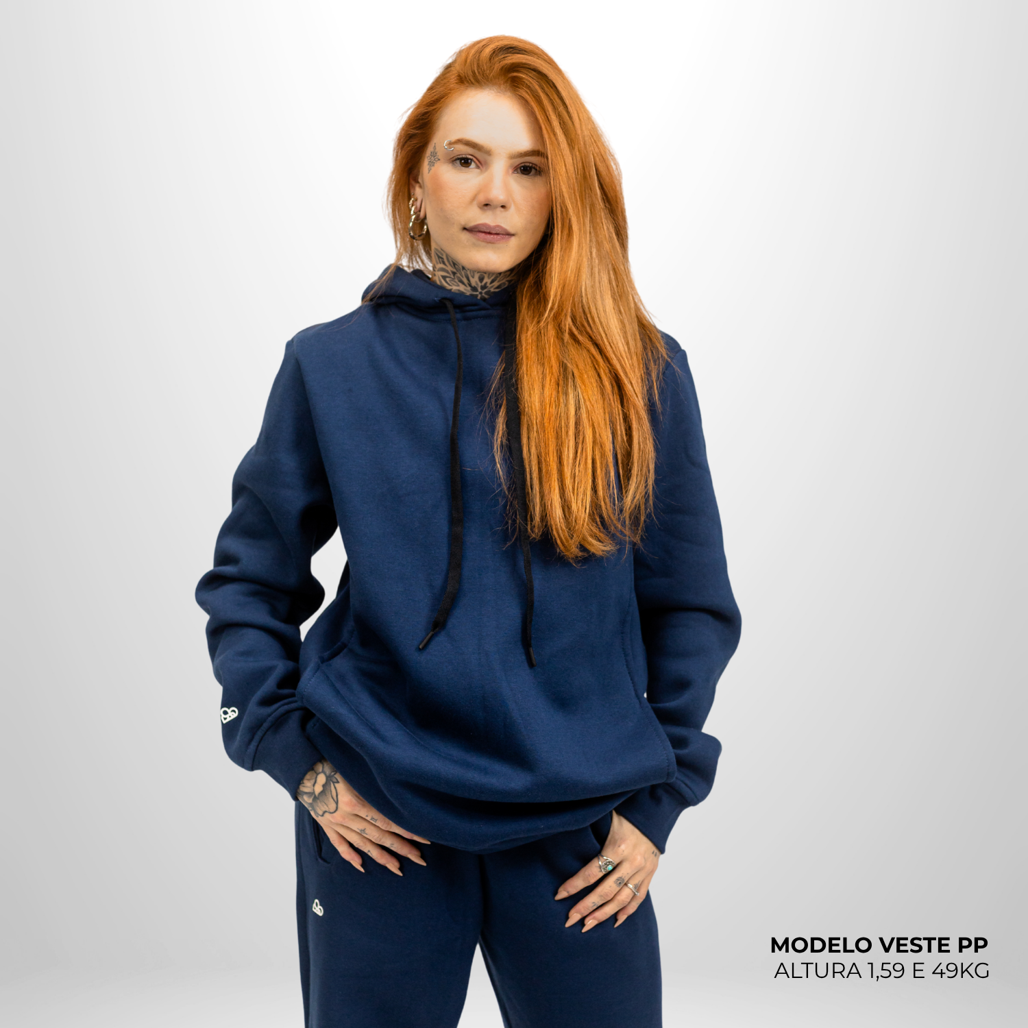 Moletom Comfort Canguru com Capuz Azul