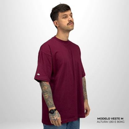 Camiseta Oversized Lisa Bordo Zero Encolhimento