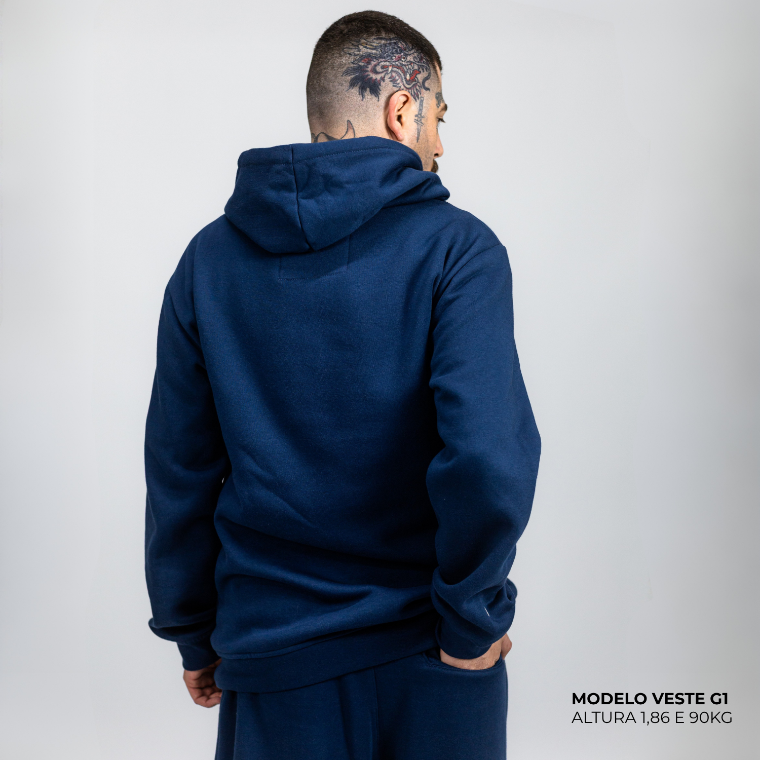 Moletom Comfort Canguru com Capuz Azul