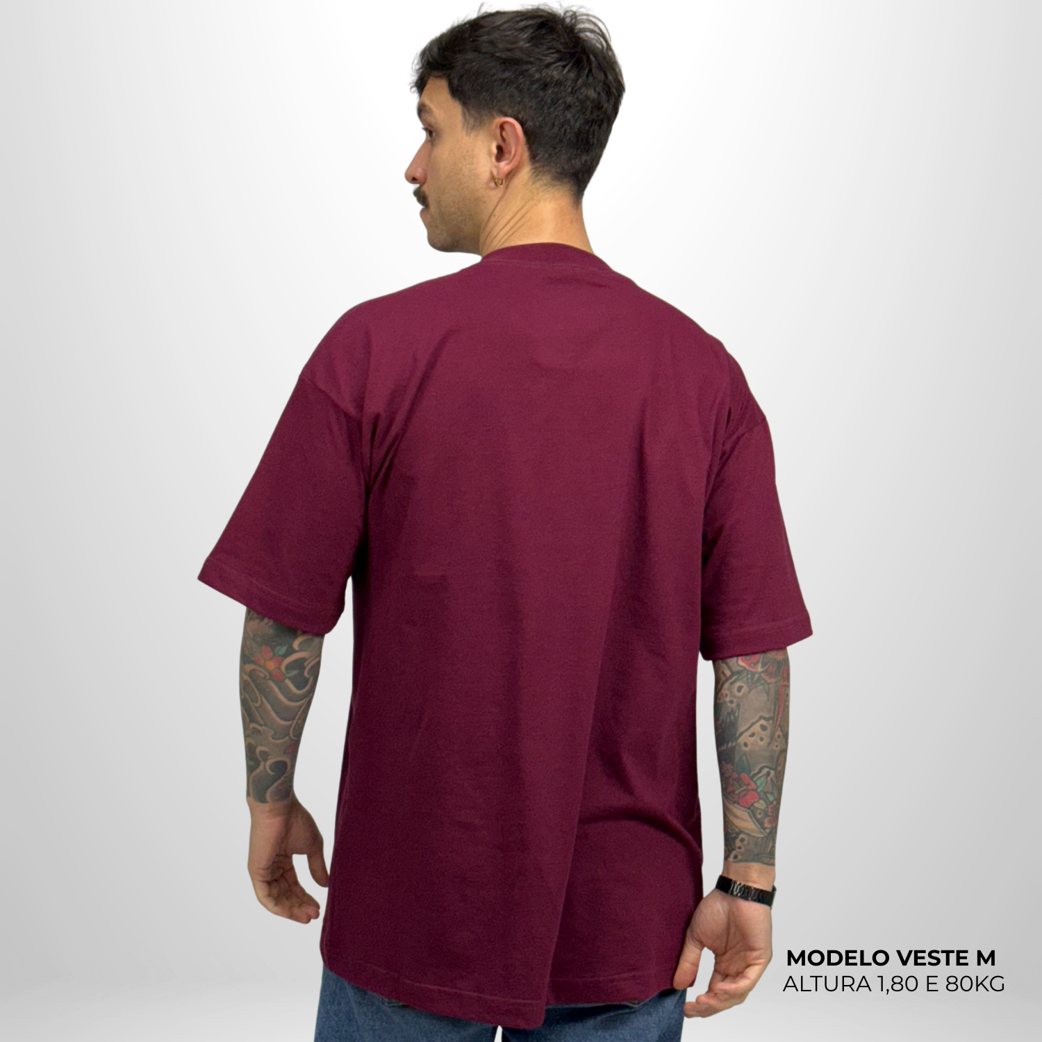 Camiseta Oversized Lisa Bordo Zero Encolhimento