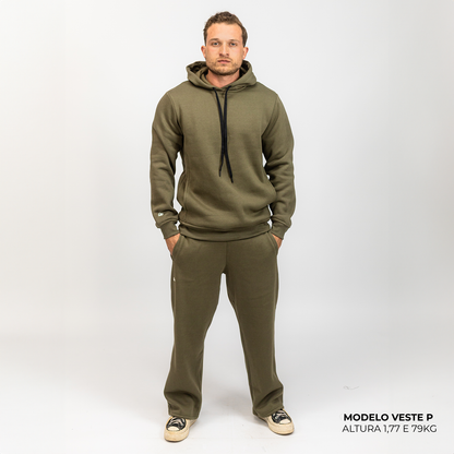 Moletom Comfort Canguru com Capuz Verde