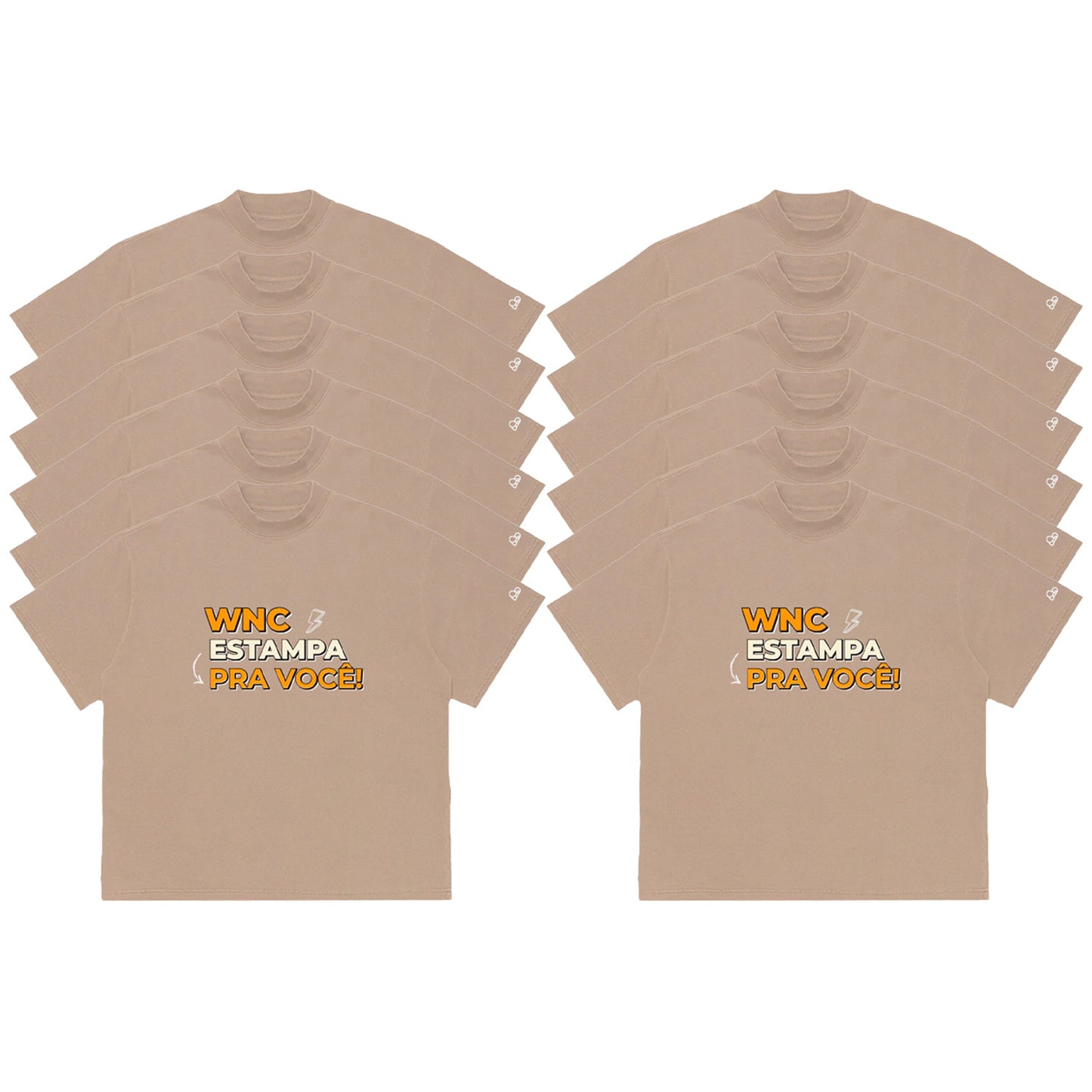 Kit com 12 Camisetas WNC Oversized Personalizada