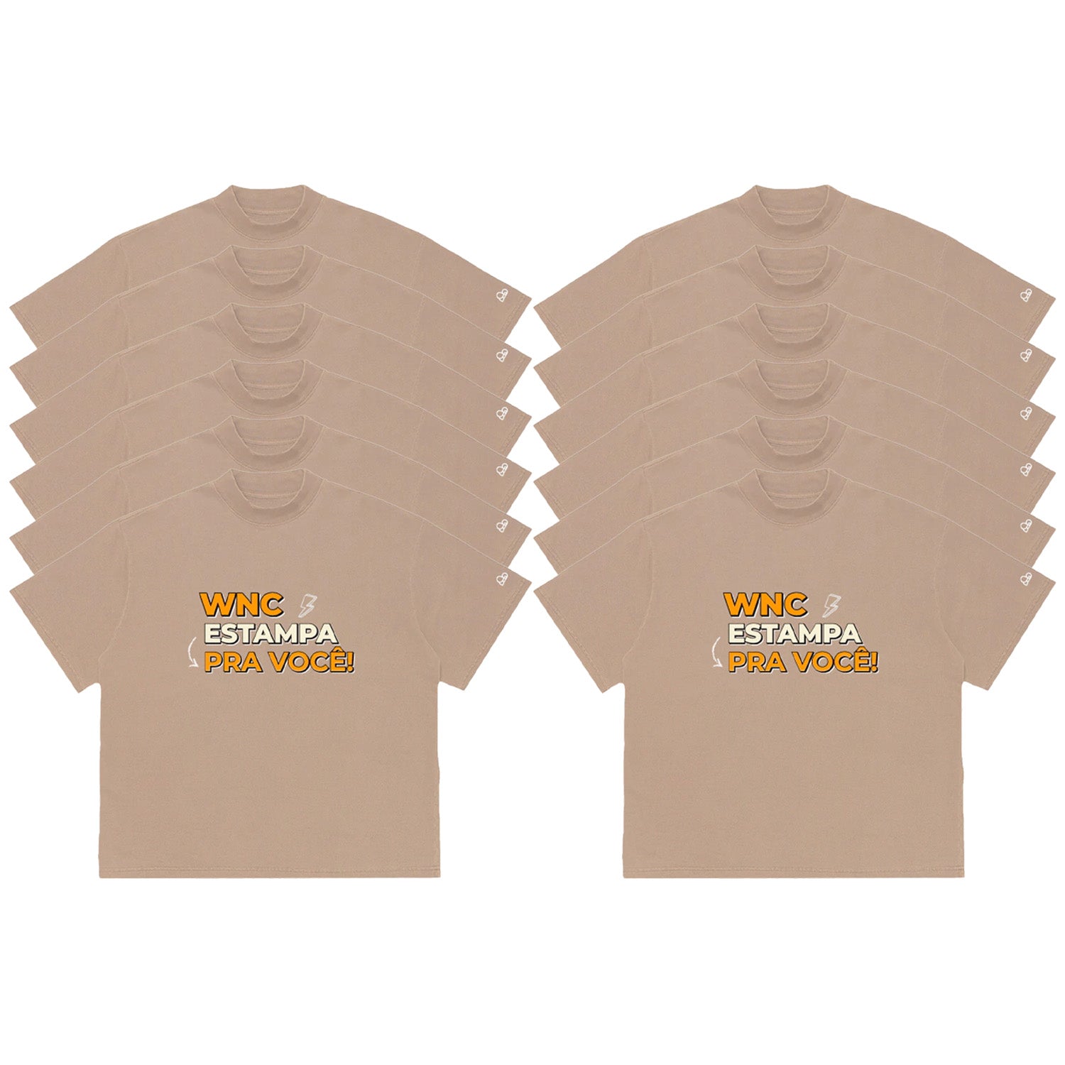 Kit com 12 Camisetas WNC Oversized Personalizada