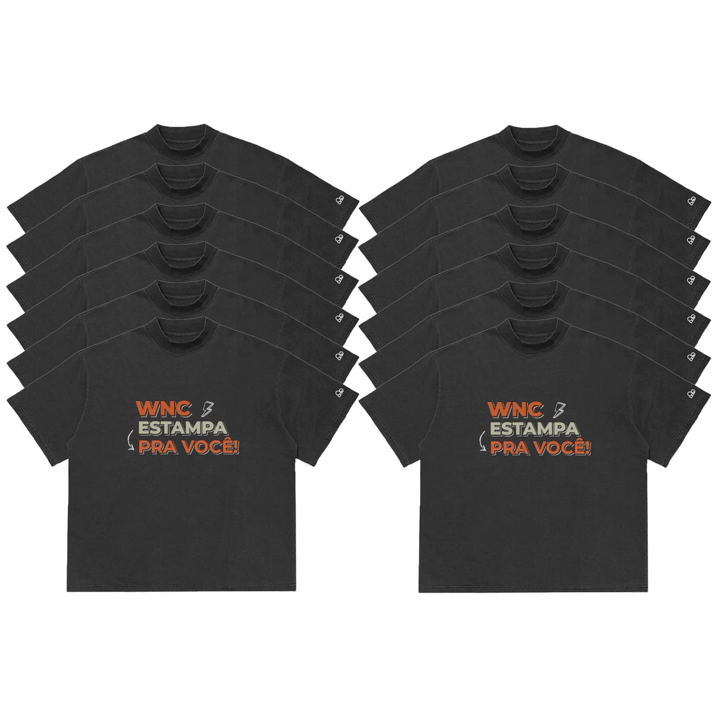 Kit com 12 Camisetas WNC Oversized Personalizada