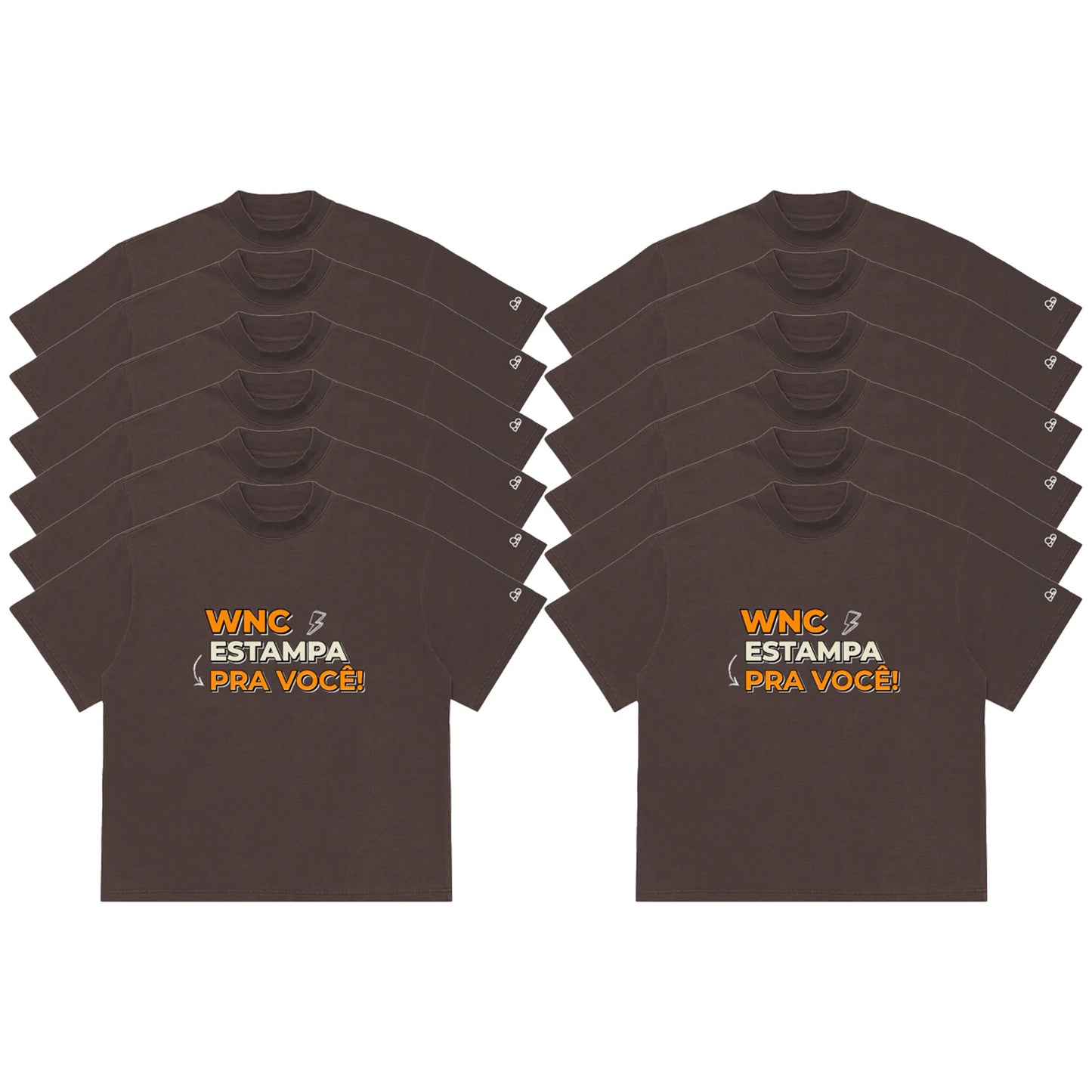 Kit com 12 Camisetas WNC Oversized Personalizada